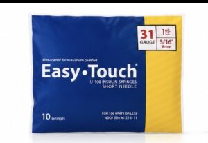 EasyTouch Insulin Syringe 10 Pack ( 31 Gauge 5 1/16'')